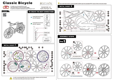 Classic Bicycle ICONX 3D Metal Model Kit Fascinations ICX020 