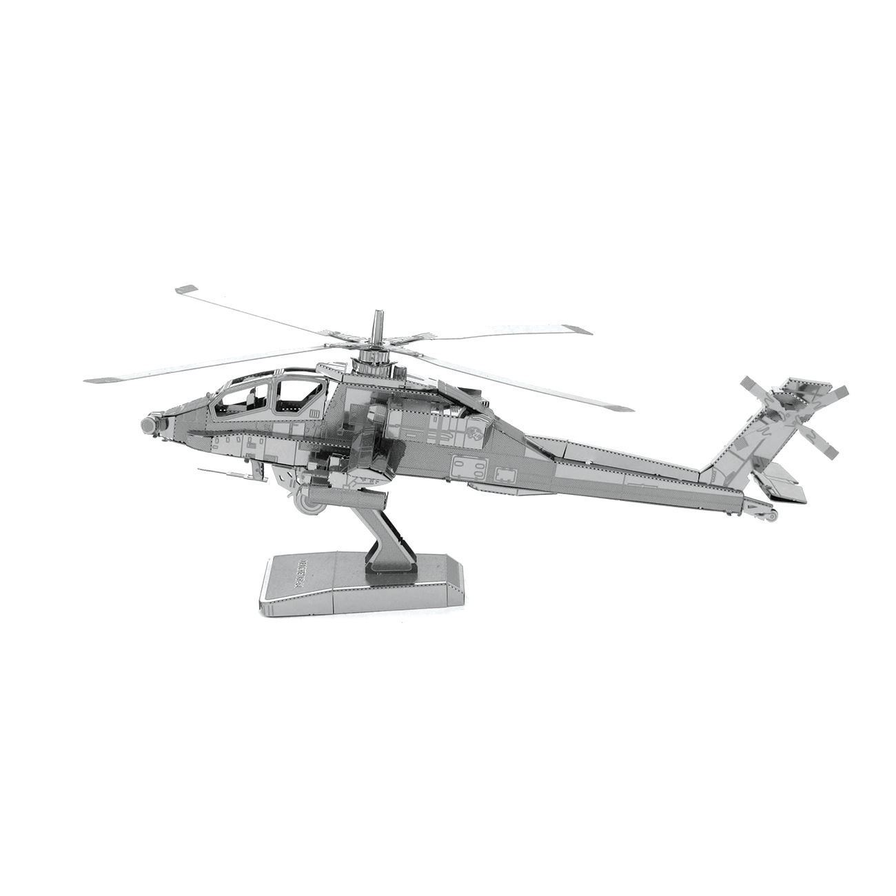 Set of 3 Metal Earth Helicopter Model Kits AH-64 Apache CH-47 Chinook UH-1 Huey 