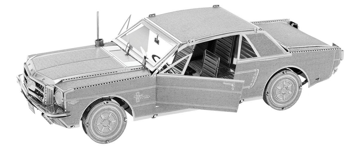 Metal Earth 1965 Ford Mustang SILVER 3D Laser Cut Metal DIY Model Build Kit 