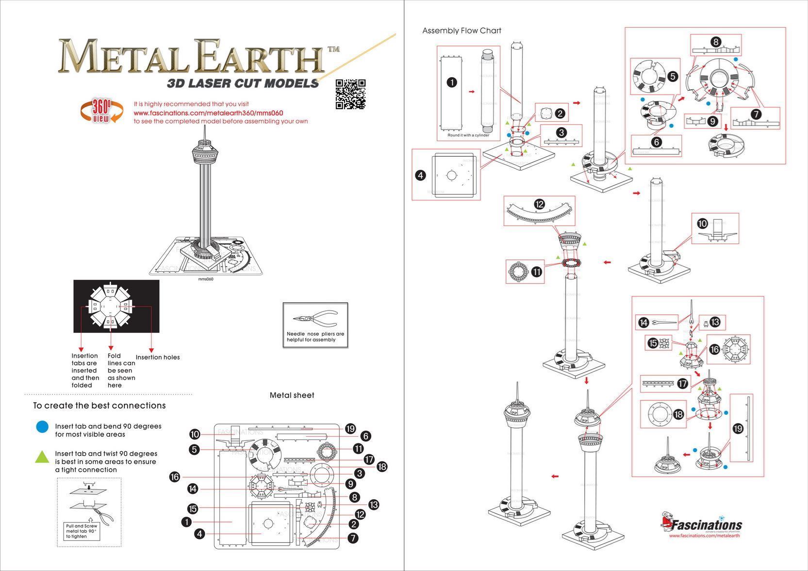 Fascinations Metal Earth 3D Laser Cut Steel Model Kit Tower of the Americas 