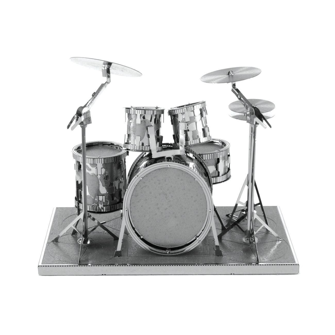 Drums Set Metal Earth 3D Laser Cut Instrument Miniature Model Kit 2 sheets