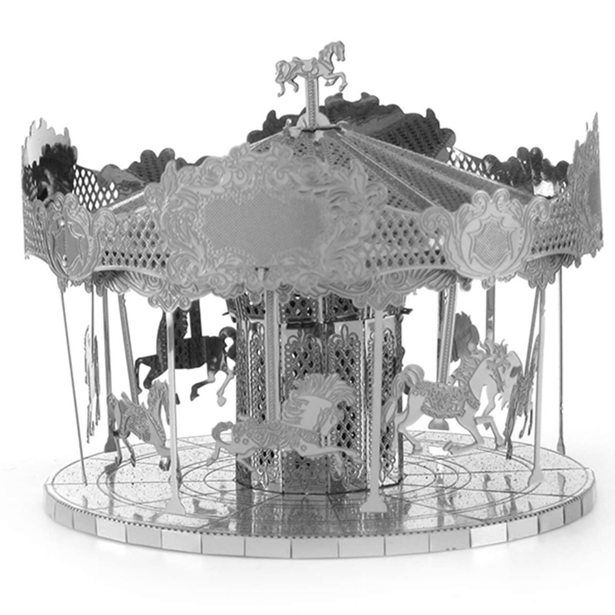 Merry Go Round Amusement Ride Fascinations Metal Earth 3D Laser Cut Model Kit 