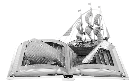 metal earth models - moby dick book sculpture