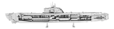 metal earth vehicle - German U-boat type XXI