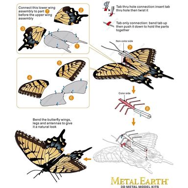 Metal Earth : Monarch Butterfly: Steel 3d model kit