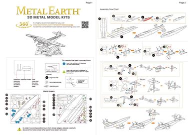 metal earth aviation - pan am china clipper - box version instructions 1