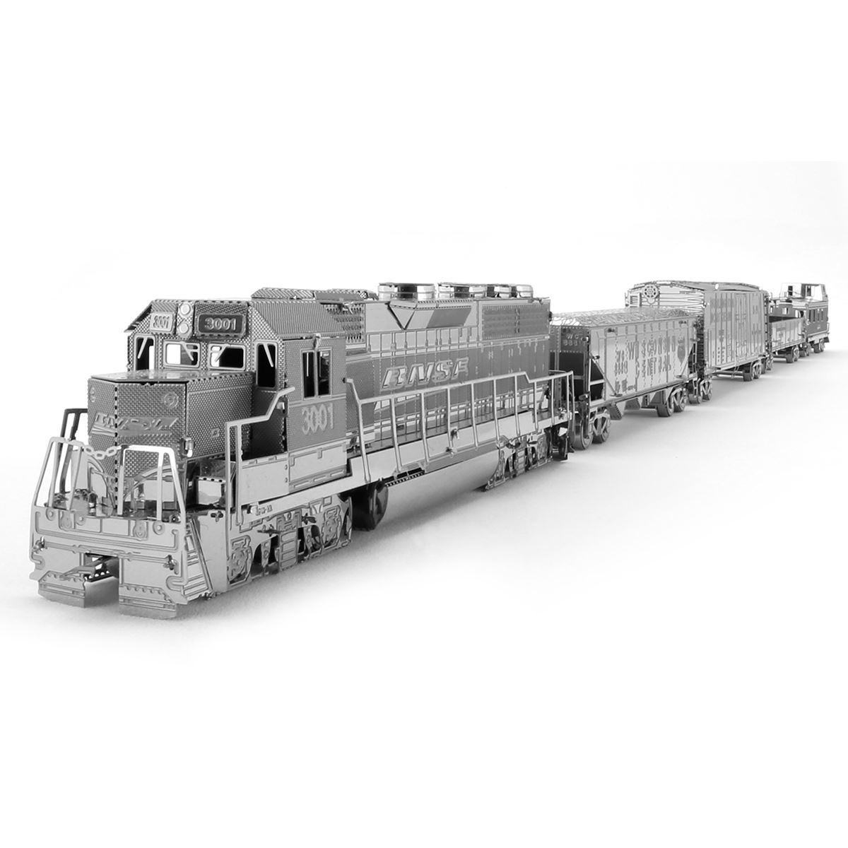 Fascinations 3d Metal Earth Kit Freight Train 5pc Steel Model Engine 4 Cars for sale online 