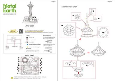 thumbnail image 2 of Fascinations Metal Earth 3D Laser Cut Steel Model Kit – Seattle Space Needle 2 of 2