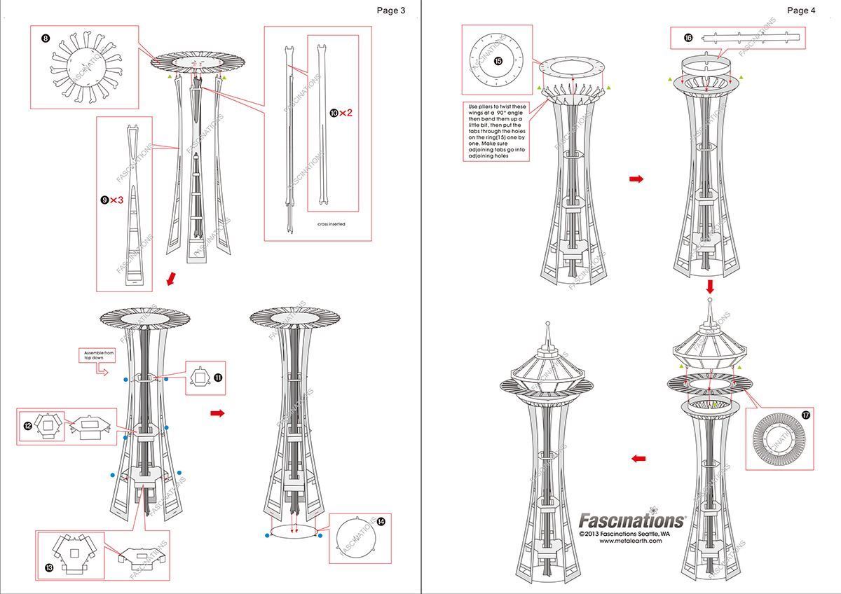 MetalEarth 3D Puzzle Space Needle Seattle USA 
