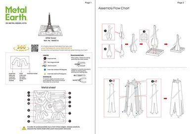 Metal Earth Eiffel Tower France Paris 3D Laser Cut DIY Model Hobby Building Kit