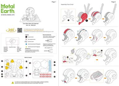 Fascinations Metal Earth 3D Laser Cut Steel Model Kit DIY Marvel Iron Man Helmet 