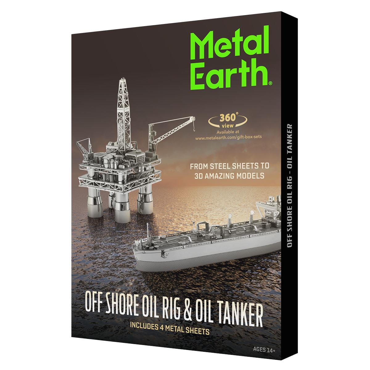 Metal Earth Offshore Oil Rig & Tanker Gift Set 3D DIY Model Building Kit Ship