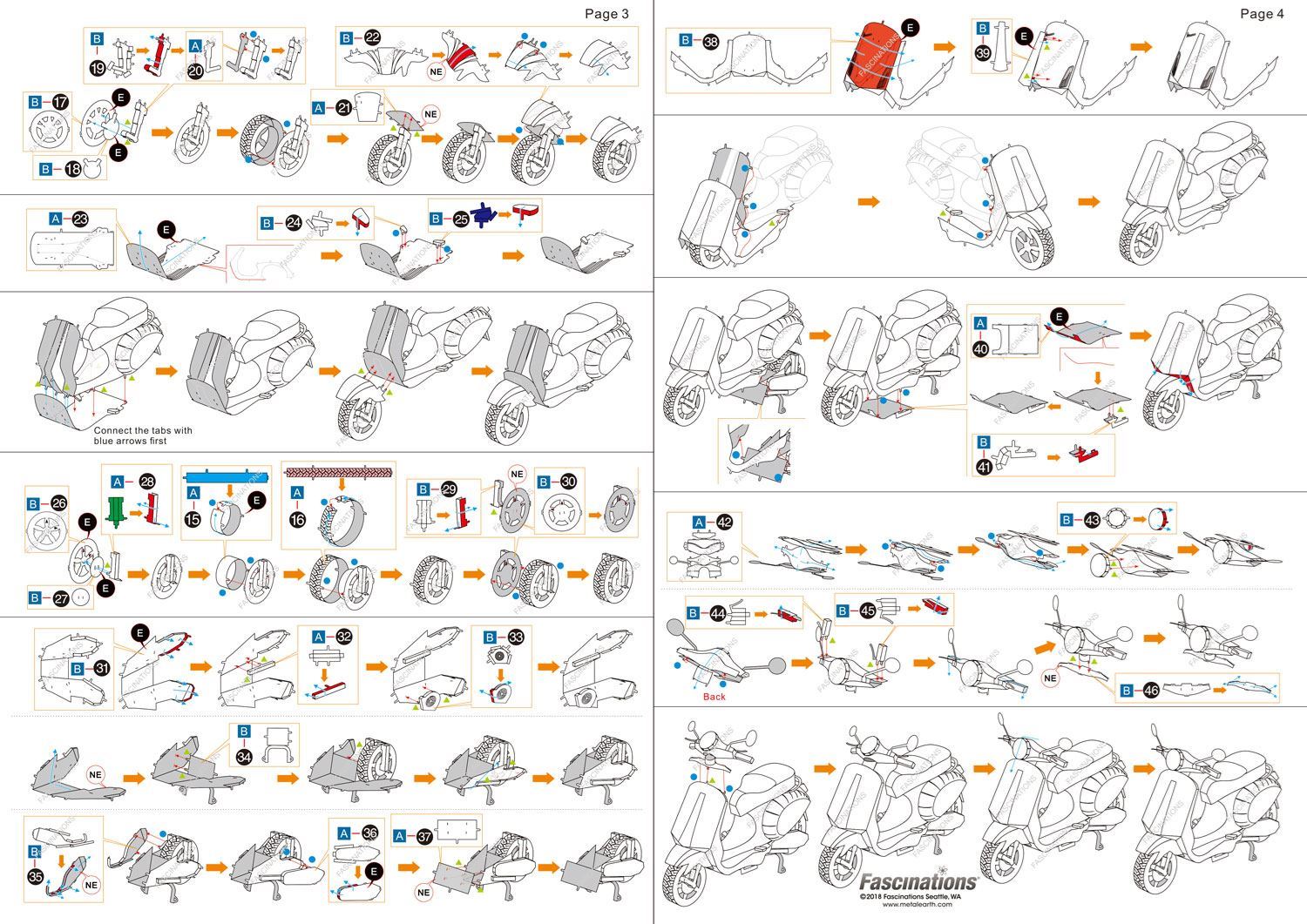 Fascinations Metal Earth Vespa Primavera 150 Motor Scooter 3D Model Kit MMS155 
