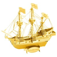 Metal Earth ships - GOLD Golden Hind