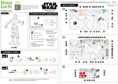 C-3PO™ Metal Earth Star Wars Premium Series | 3D Metal Model Kits