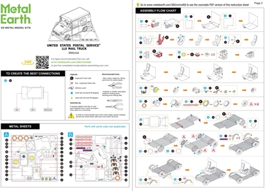 USPS LLV Mail Truck Metal Earth | 3D Metal Model Kits