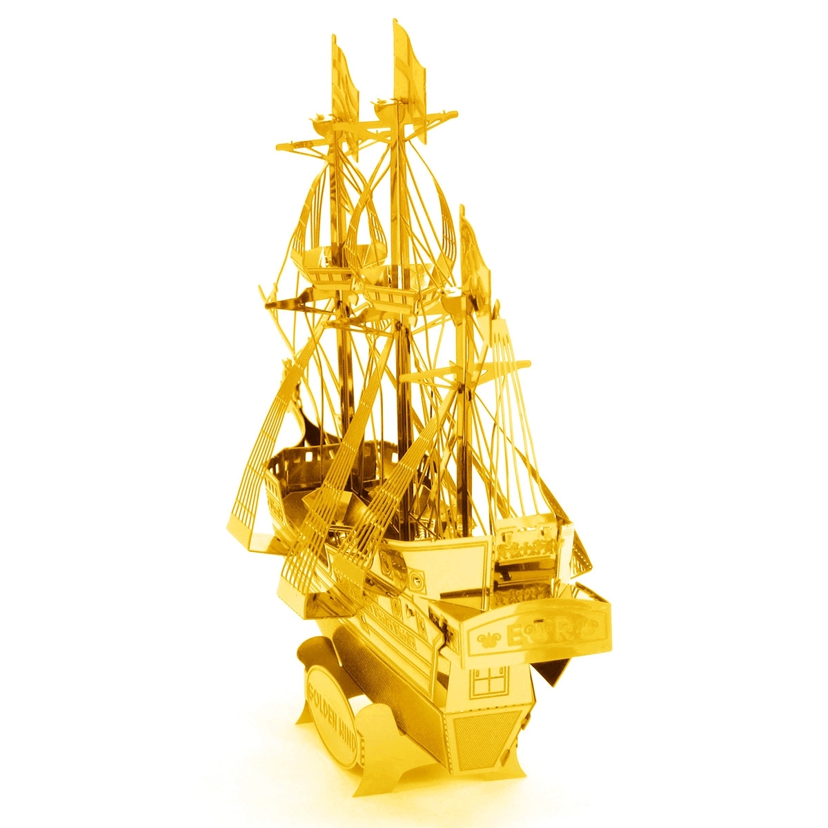 Fascinations Metal Earth Golden Hind Galleon Ship in GOLD Laser Cut 3D Model 