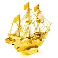 Metal Earth ships - GOLD Golden Hind