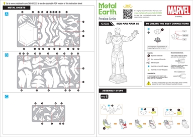 Iron Man Mark LXXXV Metal Earth Marvel Premium Series | 3D Metal Model Kits