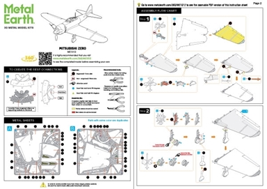 Mitsubishi Zero Metal Earth | 3D Metal Model Kits
