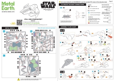 ETA-2 Jedi Starfighter™ Star Wars Metal Earth | 3D Metal Model Kits